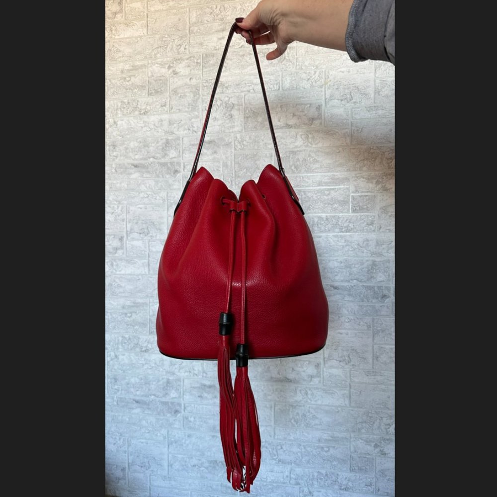 Gucci Lady Tassel Bucket Leather Shoulder Bag